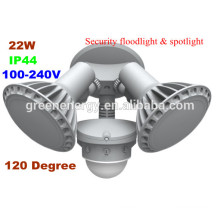 Alibaba Grossiste imperméable à l&#39;eau deux tête 22 w extérieur spécial type de projecteur de sécurité et led projecteur de sécurité avec détecteur de mouvement